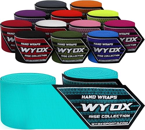 Vista 11 de WYOX Boxing Hand Wraps Inner Gloves, Elasticated Thumb Loop Bandages Mexican Style Under Mitts Wrist Wrap Protection Muay Thai MMA Kickboxing Malla
