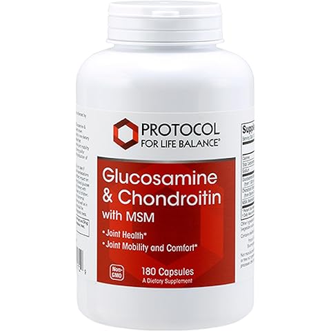 Protocol Glucosamine & Chondroitin with MSM - Joint Support* - Chondroitin MSM Supplement - Non-GMO & Dairy Free - 180 Veg Caps