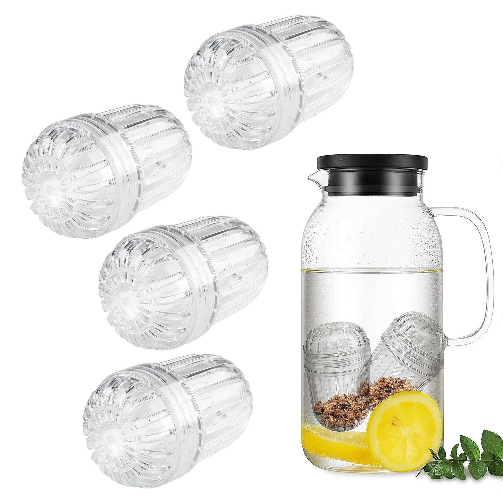 4PCS Tea Infuser, Plastic Mesh Detachable Fruit Infuser Insert & Water Infuser Insert, Tea Diffusers for Loose Tea, Tea Strainers for Loose Tea, Tea Ball for Stanley/Hydro Flask (-20° to 110°)