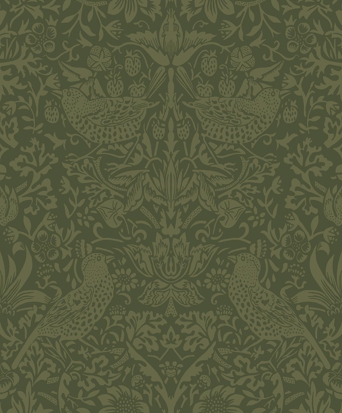 NextWall Tonal Bird Garden Vintage Peel and Stick Wallpaper (Moss Green)