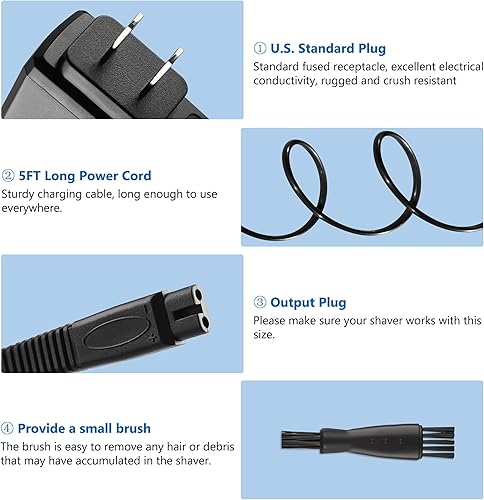 Miniatura 7 de Cargador de 5 V 1A para afeitadora Andis, compatible con Andis 17165 17150 17255 17190 17195 17170 17205 17220 ProFoil Lithium Plus afeitadora de