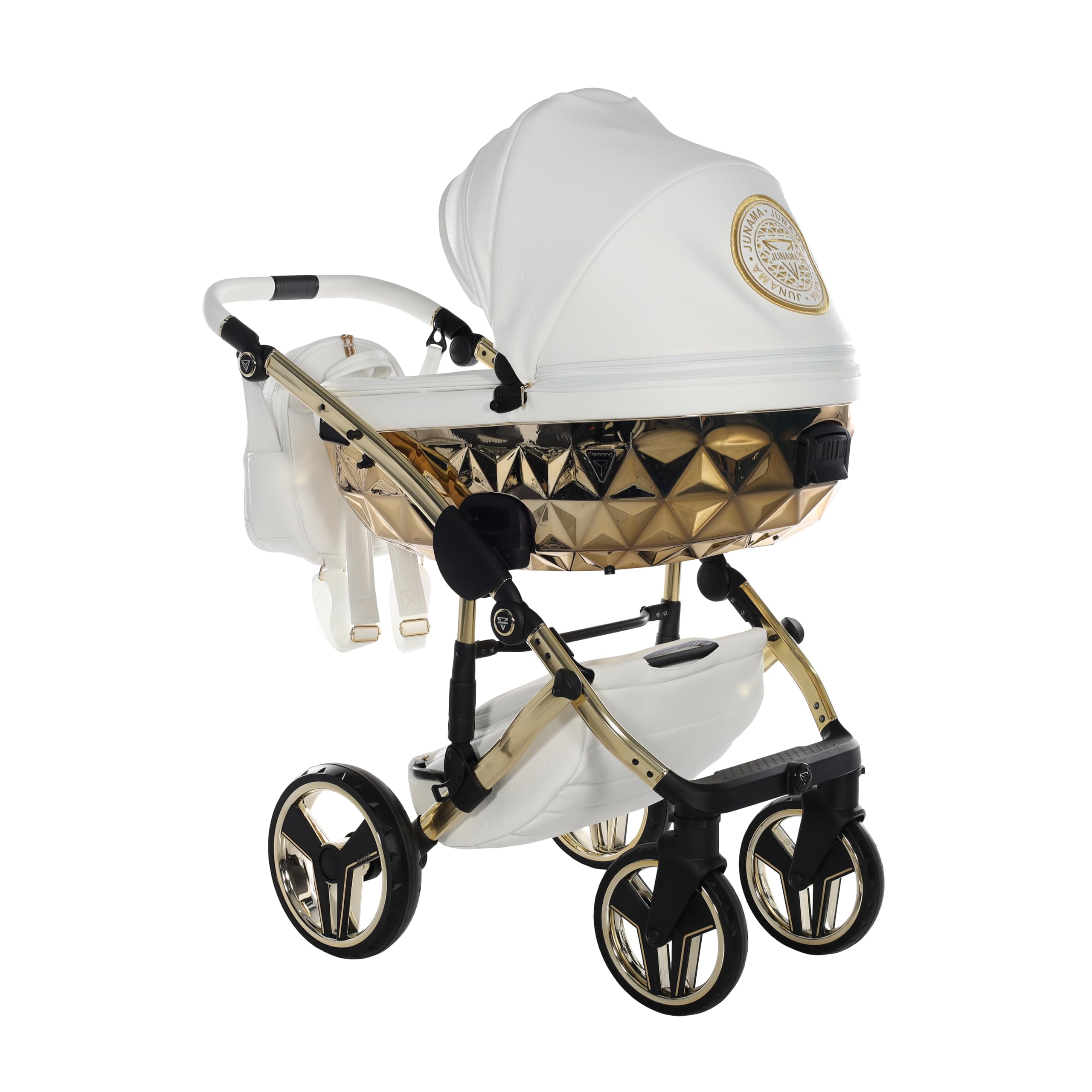 Junama Passeggino TRIO Hand Craft 08 Bianco e Oro - 2in1 3in1 4in1 + ombrellino (2 in 1)