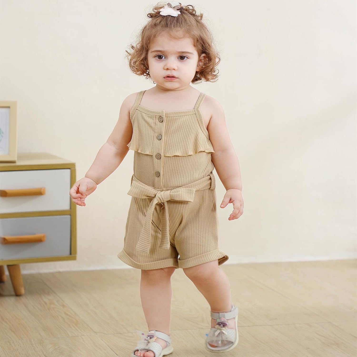 Toddler Girl Clothes Baby Strap Sleeveless One Piece Halter Romper Casual Summer Jumpsuit - Image 2