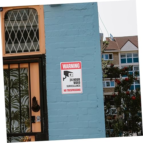 Miniatura 5 de Retro Metal No Trespassing Sign Security Camera Decor Warning Sign Outdoor Home Decor
