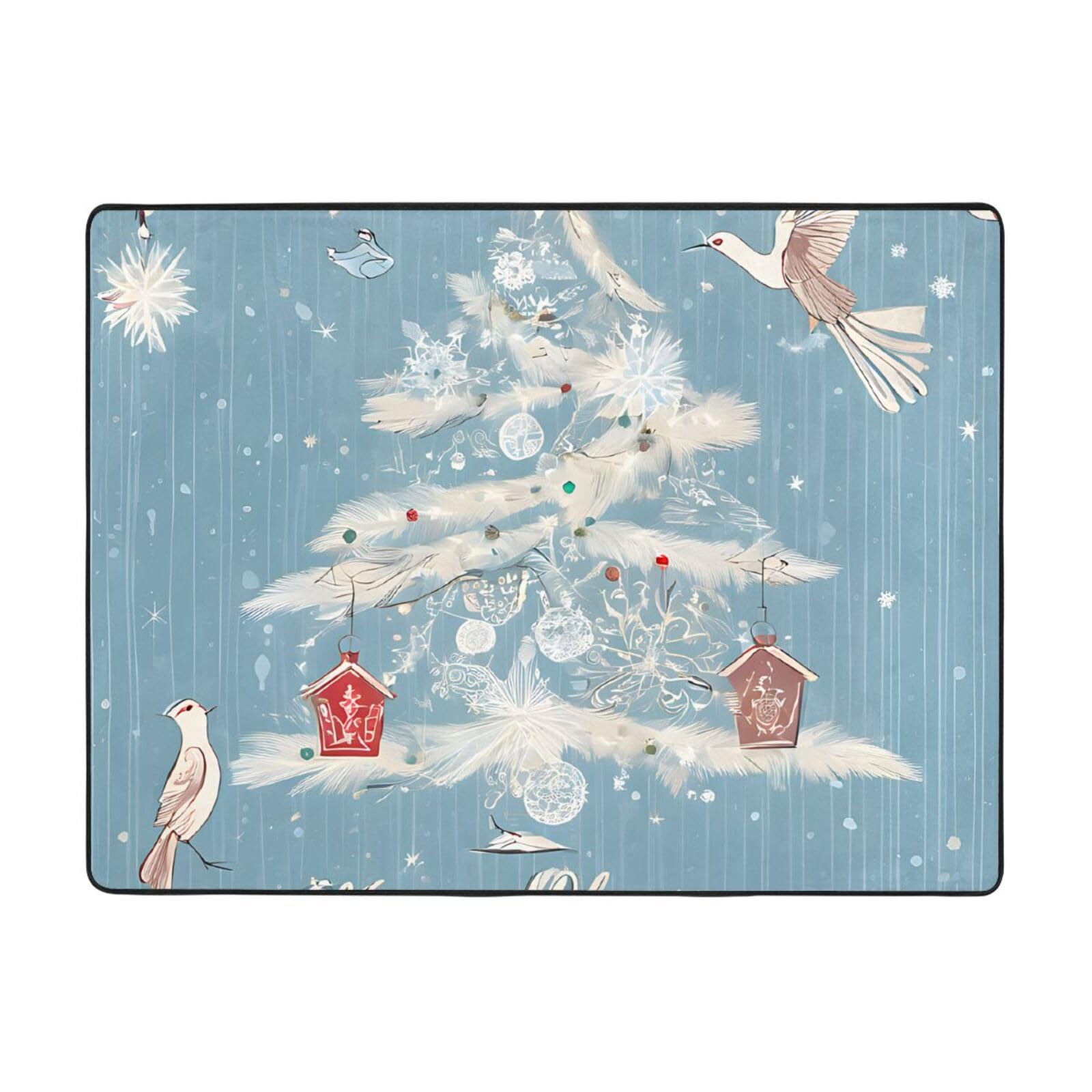Tapis d'intérieur moderne pour chambre d'enfant et salon au motif coquillage de Noël chaleureux