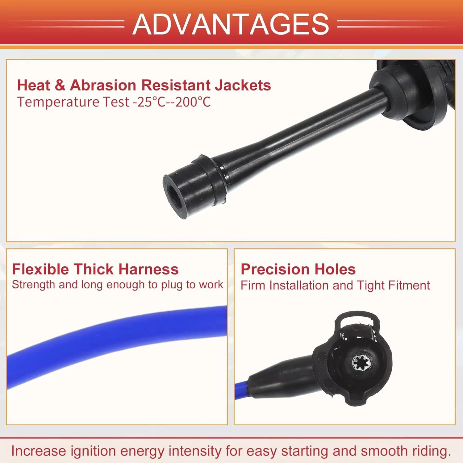 Ignition leads For Toyota For Solara 6 Cyl 3.0L 1999 2000 2001 2002 2003 Car Spark Plug Coil Wires Ignition Coil Harness Cable
