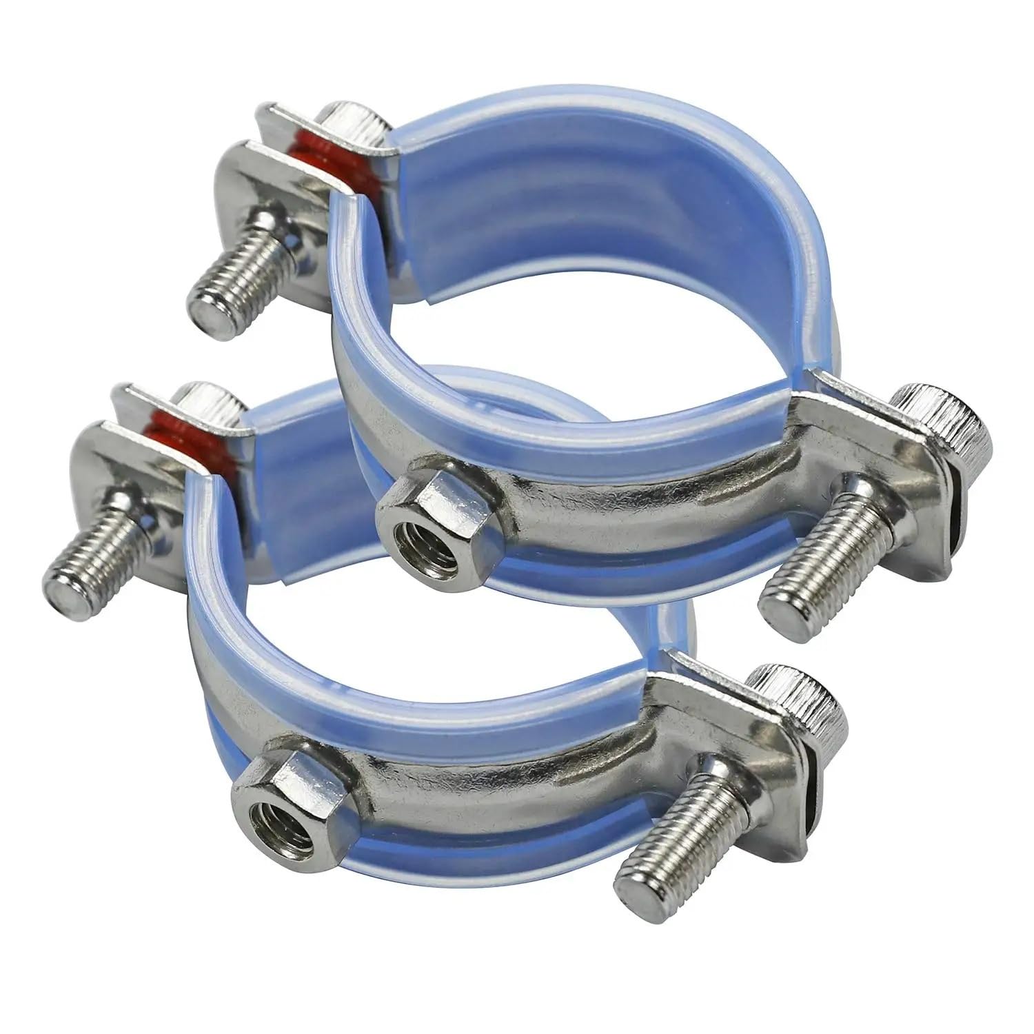 2Pcs Pipe Hanger Bracket Clamp 15-108mm Pipe Fitting Support Clip Round Hose Clamp(51-57mm)