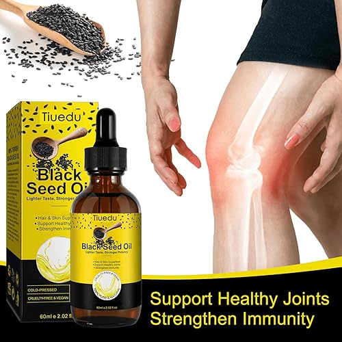 Miniatura 4 de Tiuedu Aceite de semilla negra orgánica para cabello, cuerpo y piel, 100% puro, aceite de semilla negra prensado en frío, mejor para articulaciones