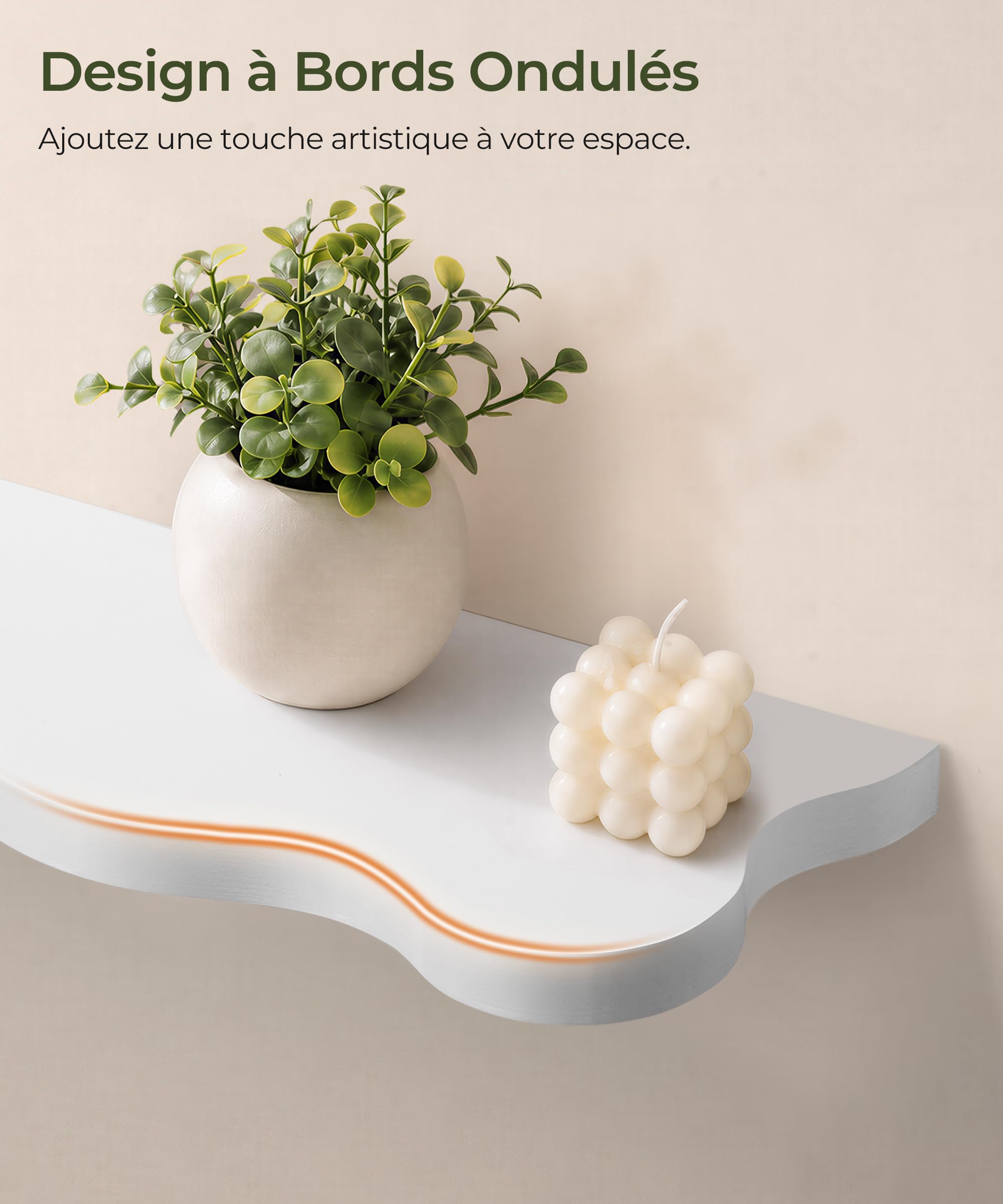 Étagères flottantes Blanches Lot de 2 60 cm