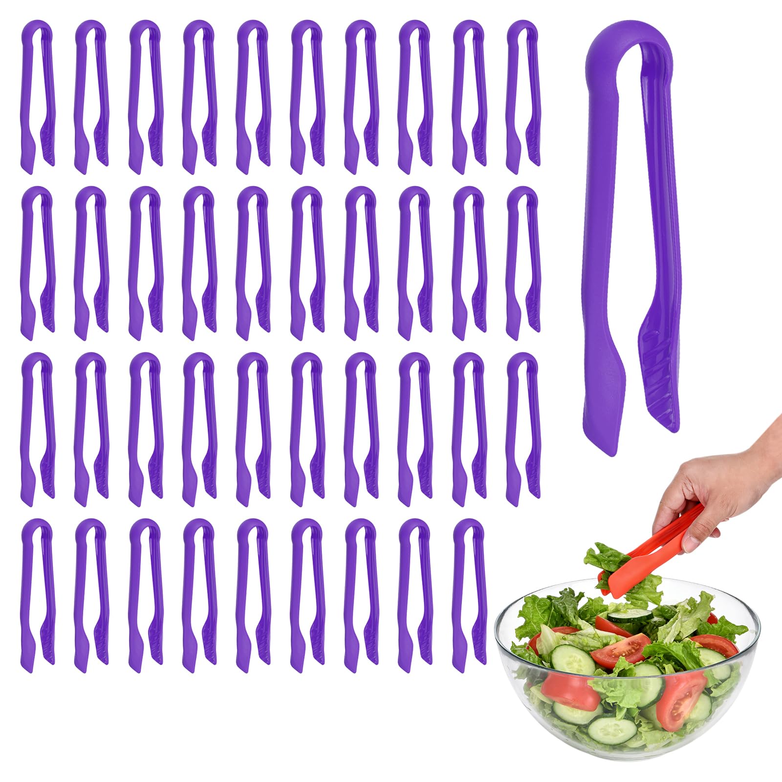 QUARKZMAN 40 Pcs tenazas Para Tostadora 8 tenazas De Cocina Para Servir tenazas Para Pan Y Ensalada tenazas Resistentes Al Calor Para Cocinar Hornear BBQ Y Buffet Herramientas Morado |