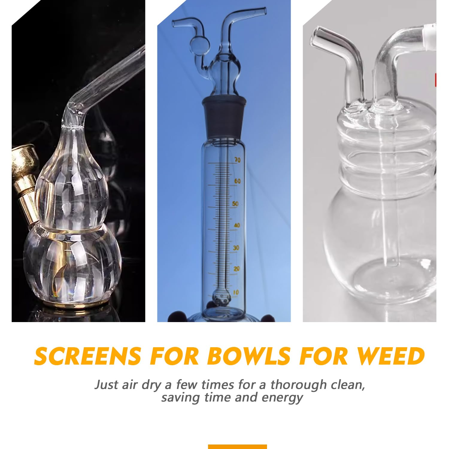 Lot de 20 filtres transparents en verre borosilicate de 8 mm avec trous et 7 trous en nid d'abeille