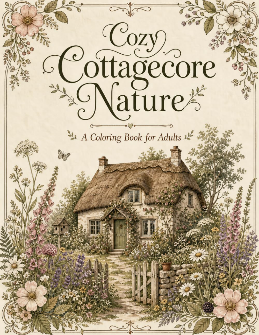 Cozy Cottagecore Nature: A Relaxing Adult Coloring Book Featuring Peaceful Countryside Scenes, Wildflowers, Cozy Cottages, Forest Animals, and Stress Relief Designs
