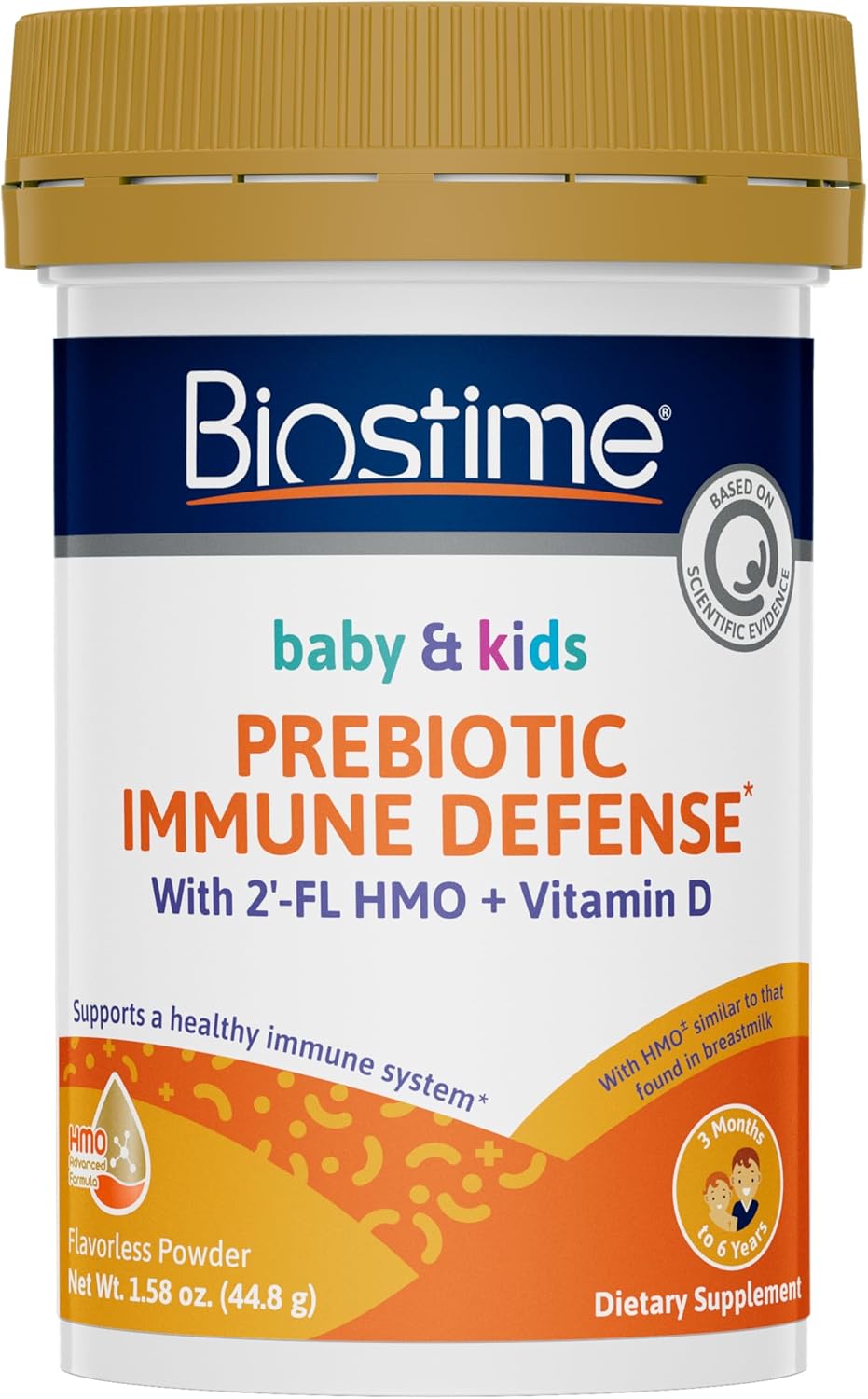 Biostime 2'FL HMO Baby Prebiotic Powder + Vitamin D for Kids, Toddlers and Infants