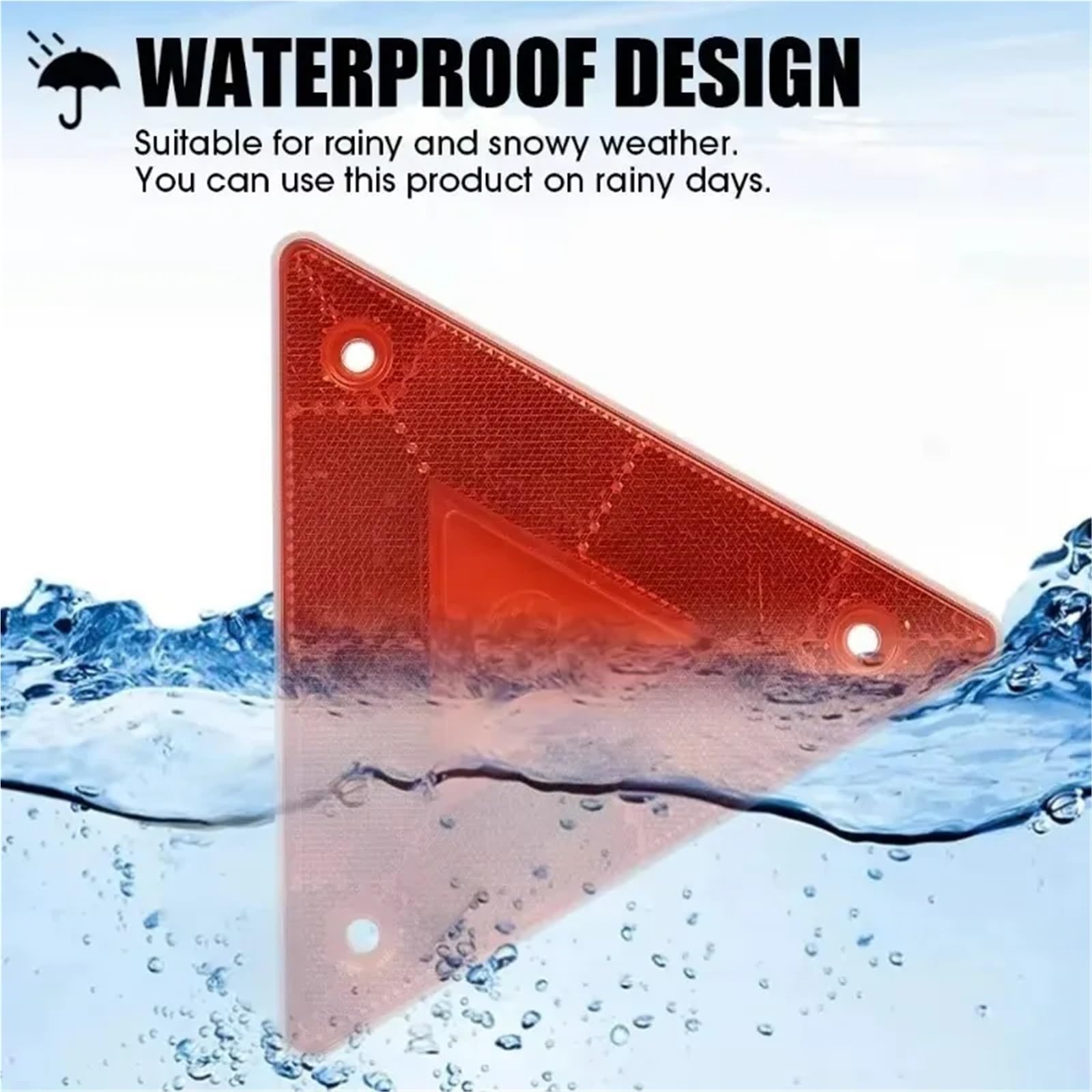 4/3 stücke Rote Dreieck Reflektoren Hinten Sicherheit Warnung for Anhänger Fahrrad Motorrad Lkw Boot Auto Zubehör FüR Lkw(4pcs red)