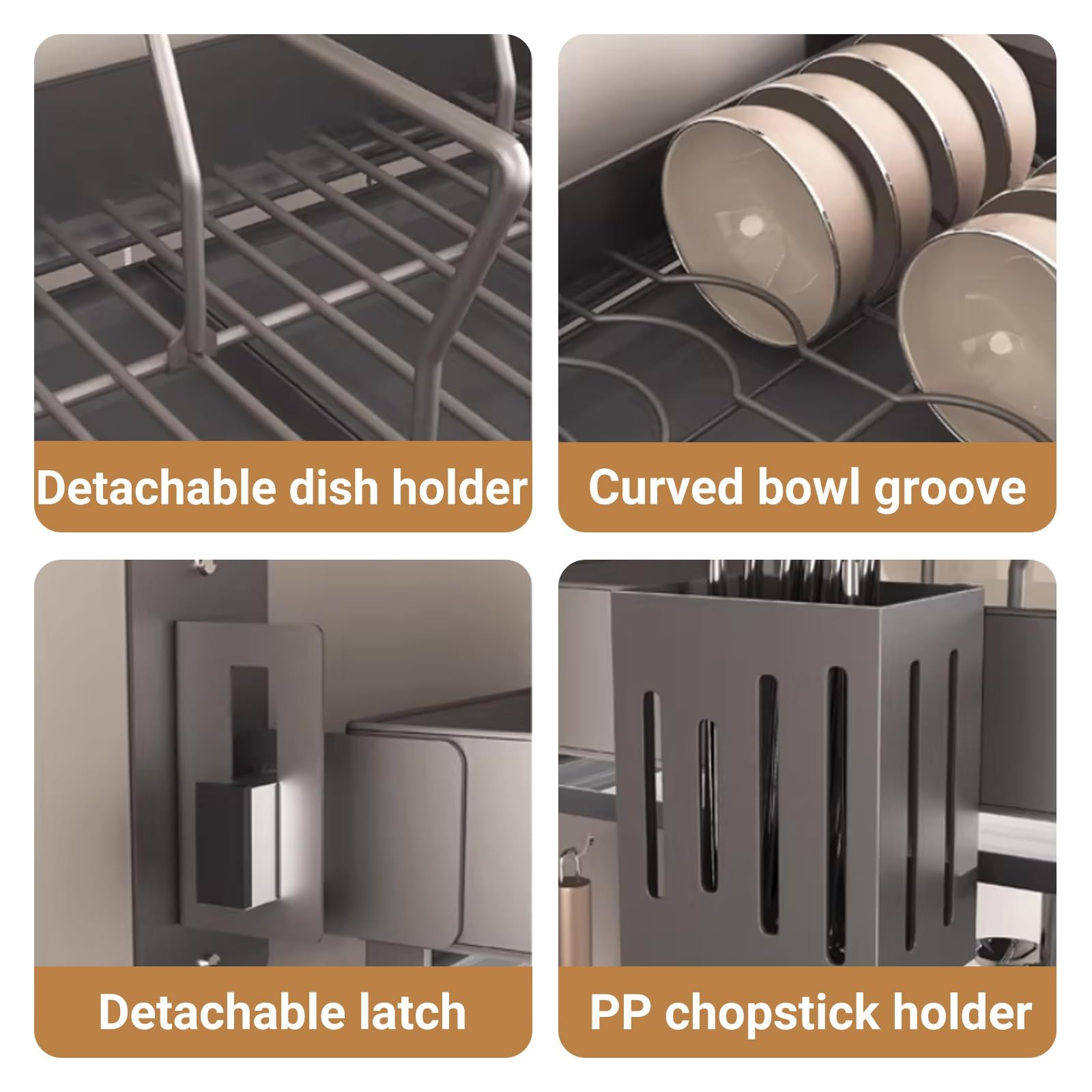 Escurridor de platos para colgar sobre el fregadero, estante colgante de acero inoxidable para platos, vasos y cubiertos, almacenamiento multifuncional que ahorra espacio, diseño de 60 cm