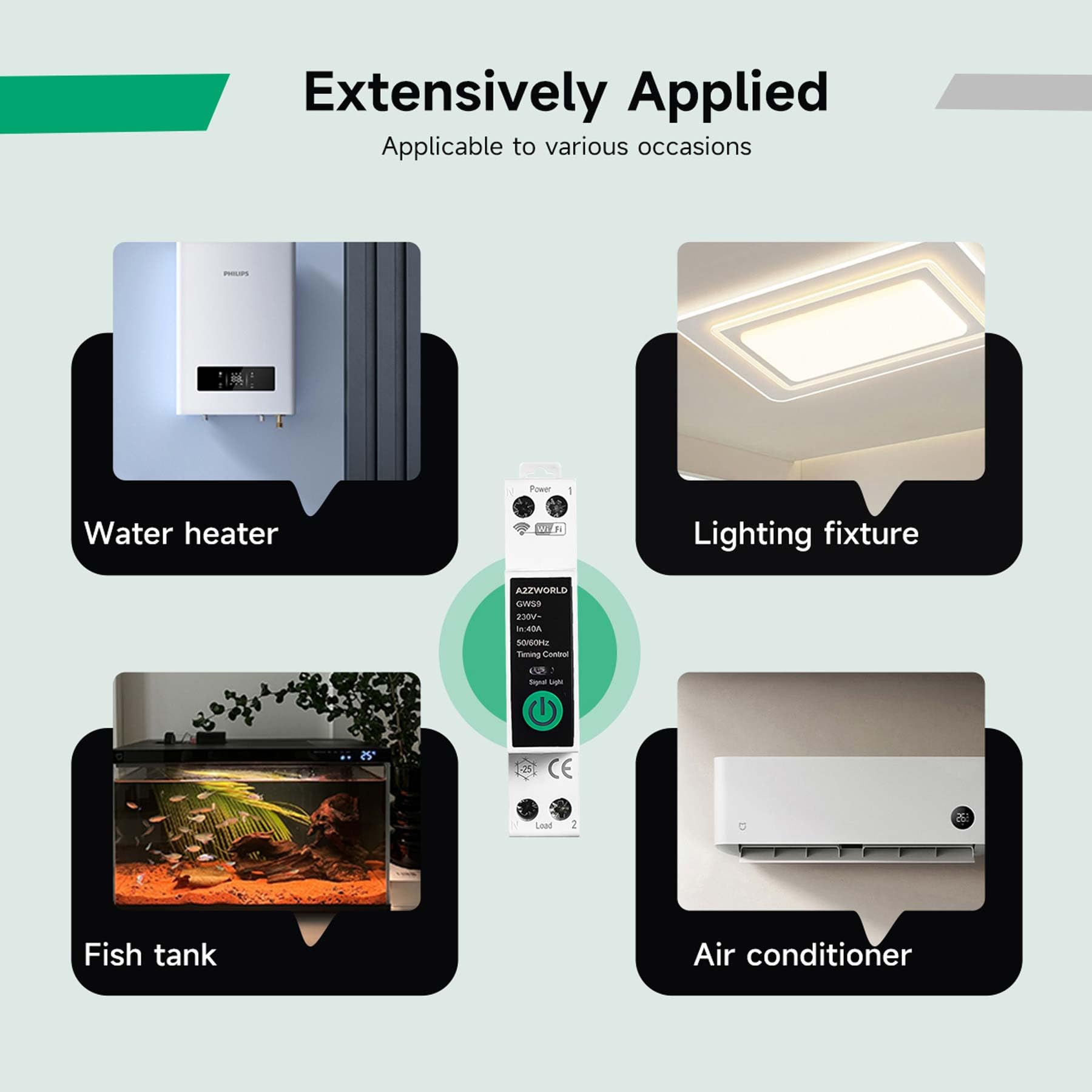 Interruttore WiFi Modulare 40A 220V, 1 Modulo DIN Slim, App Tuya Smart Life, Controllo da Remoto e Timer Programmabile, Memoria di Stato e Funzione Temporizzatore