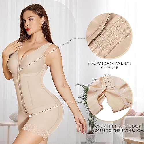 Miniatura 2 de SHAPSHE Fajas moldeadoras para mujer con control de abdomen, colombianas poscirugía, ropa de compresión, levantador de glúteos, moldeador corporal