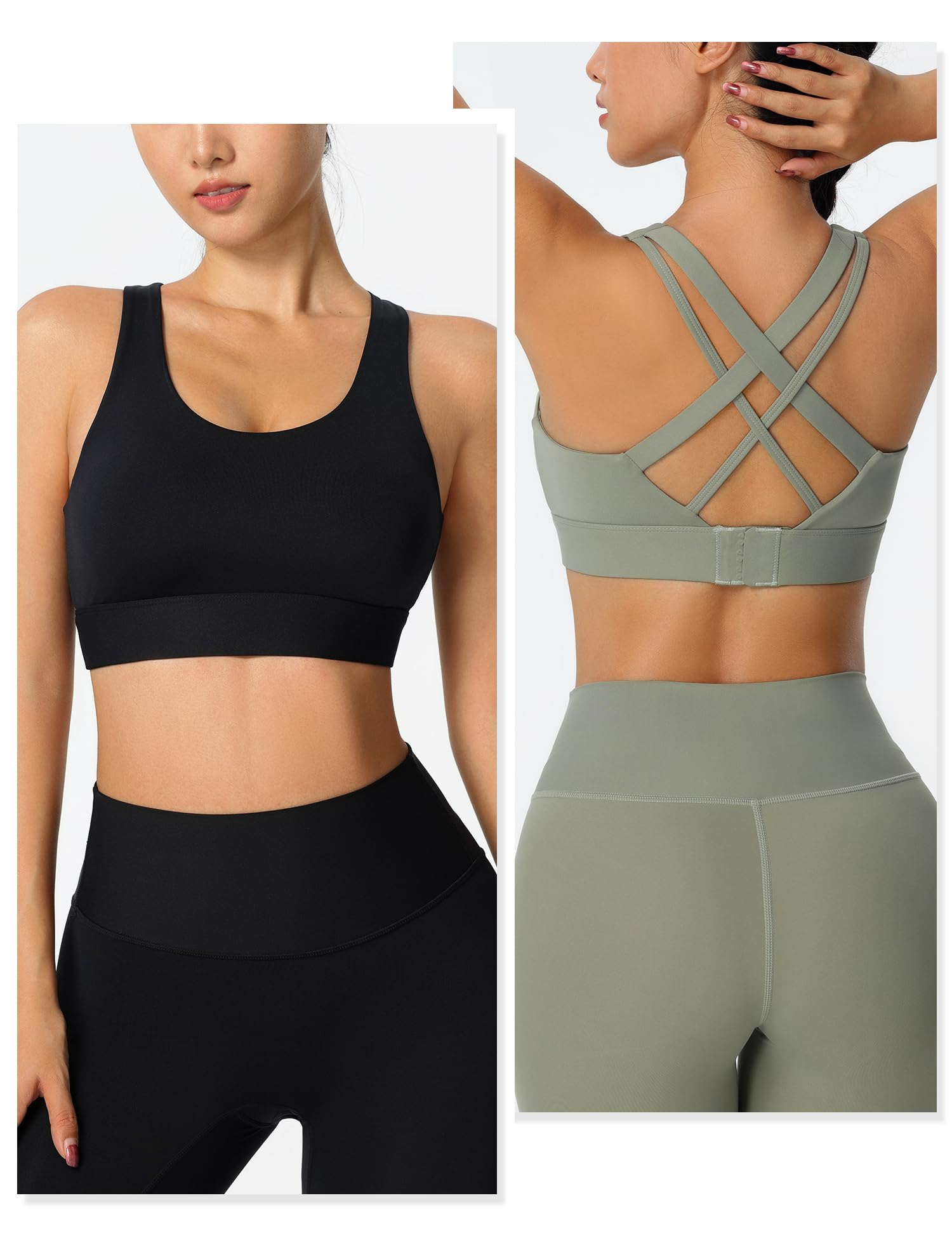 Soutiens-Gorge Sport Femme Forte Intensité Brassiere Pas de Rebond sans Armatures pour Fitness Yoga Tennis Course Sport Bra