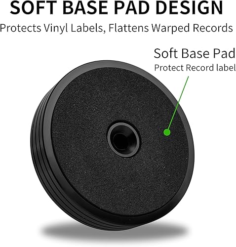 Miniatura 5 de Estabilizador de peso y disco de vinilo para tocadiscos, aleación de aluminio con prueba de nivel y velocidad incorporada, base antideslizante para