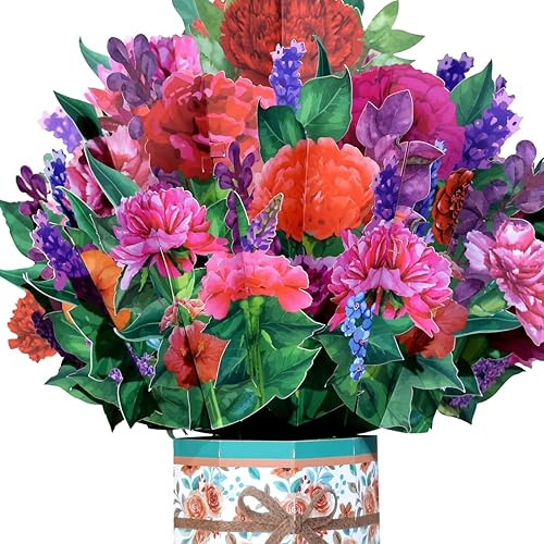 Miniatura 7 de Tarjetas de felicitación de ramo de flores de papel, tarjetas de felicitación emergentes 3D con tarjeta de notas y sobre para el día de la madre,