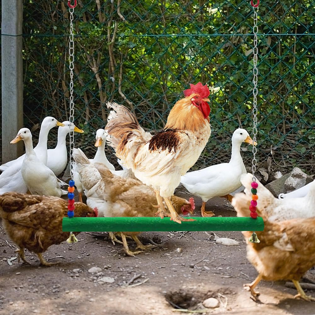Poulet à la Main balançoire Poulet Perche Poulet Support en Bois Poulet Jouet pour Poules Oiseau Perroquet Ara