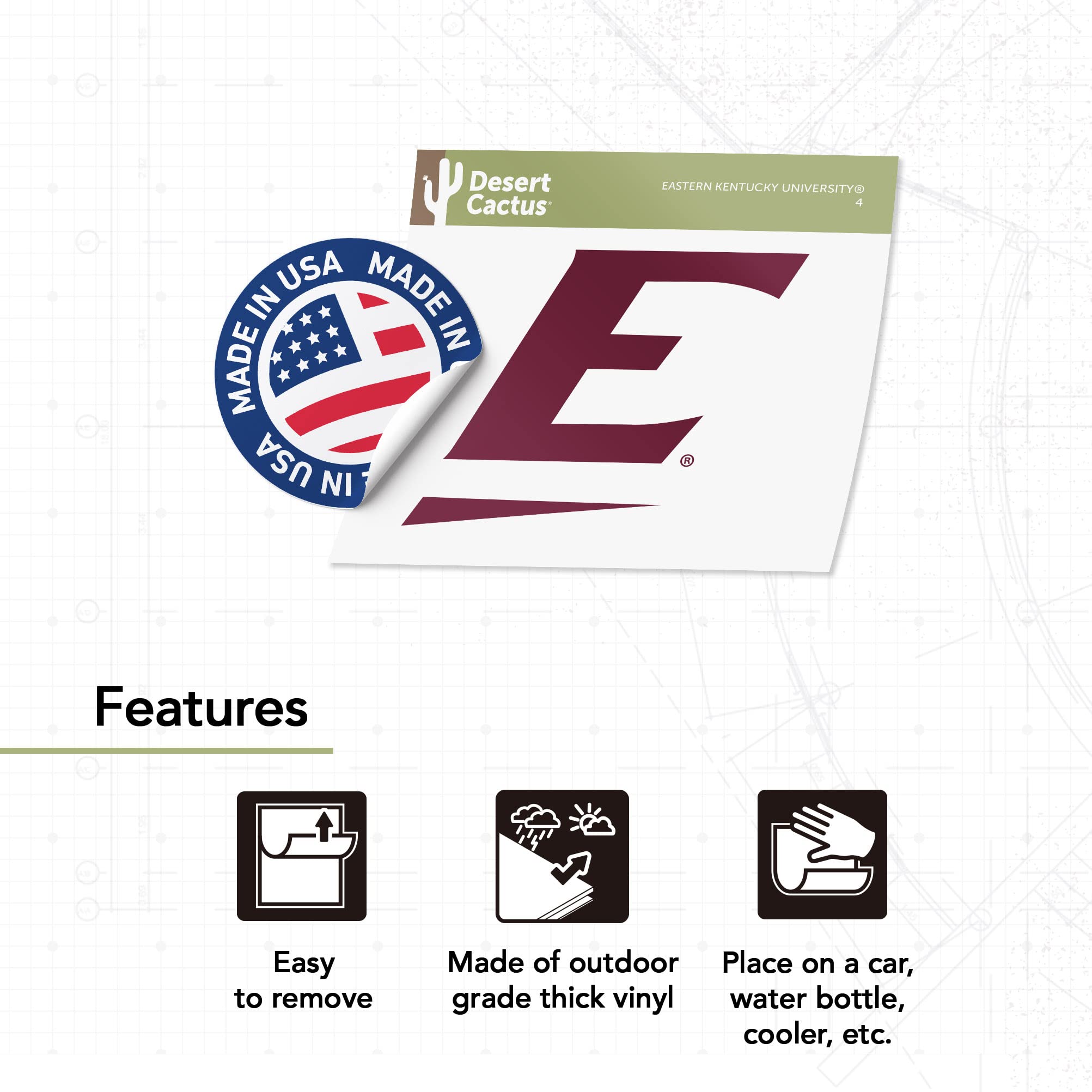 Eastern Kentucky University NCAA Vinyl Decal Sticker - Officially Licensed, USA Made