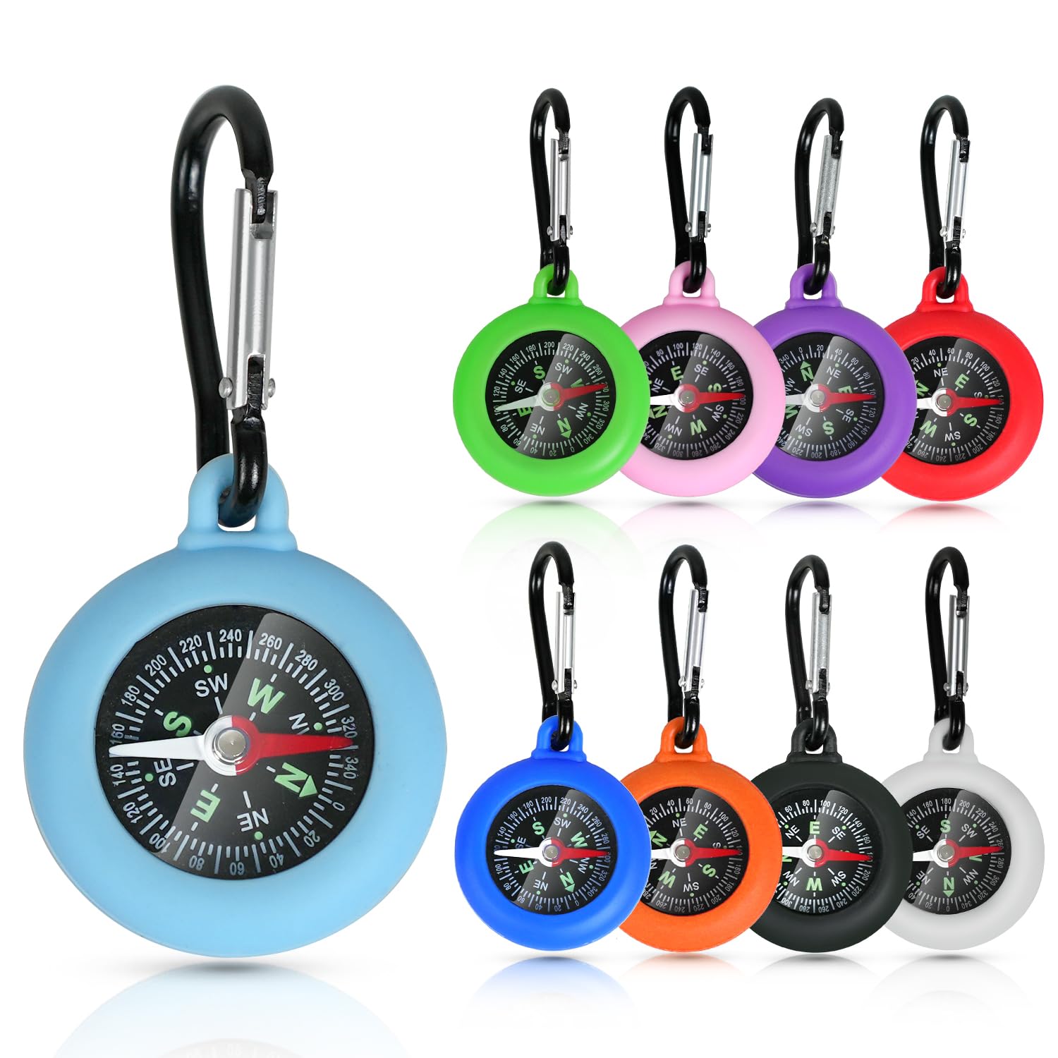9 Pack Camping Survival Compass,Pocket Compass for Kids,Compass for Hiking or Camping