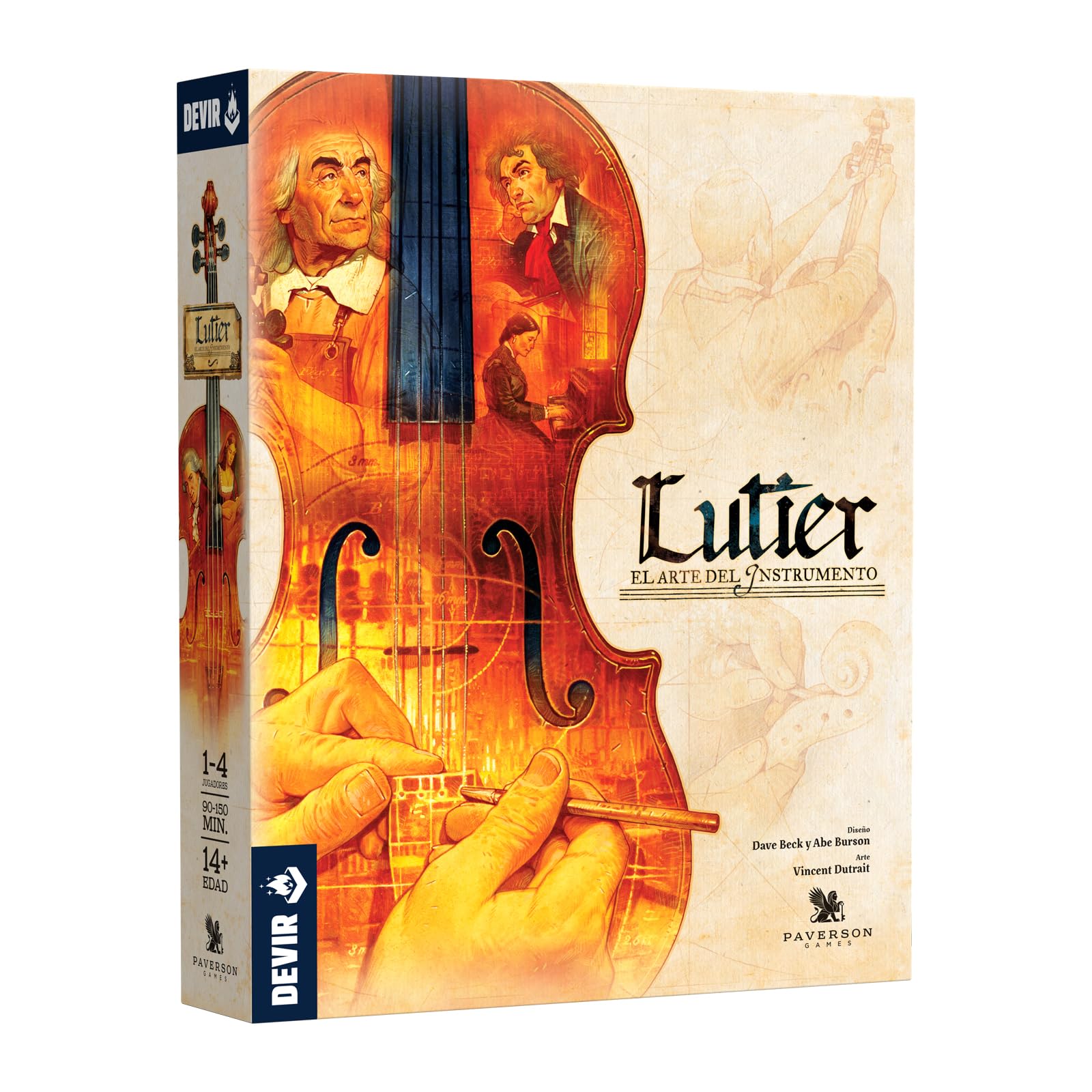 Devir - Lutier – Juego de Mesa Eurogame Estratégico de Construcción de Instrumentos Musicales en Europa del Siglo XVIII para 1-4 Jugadores - versión española