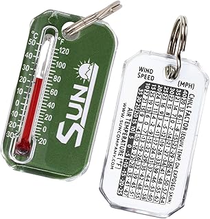 Sun Company Zip-o-gage - Zipper Pull Thermometer for Jacket, Parka, or Backpack | Mini Outdoor Keychain Thermometer