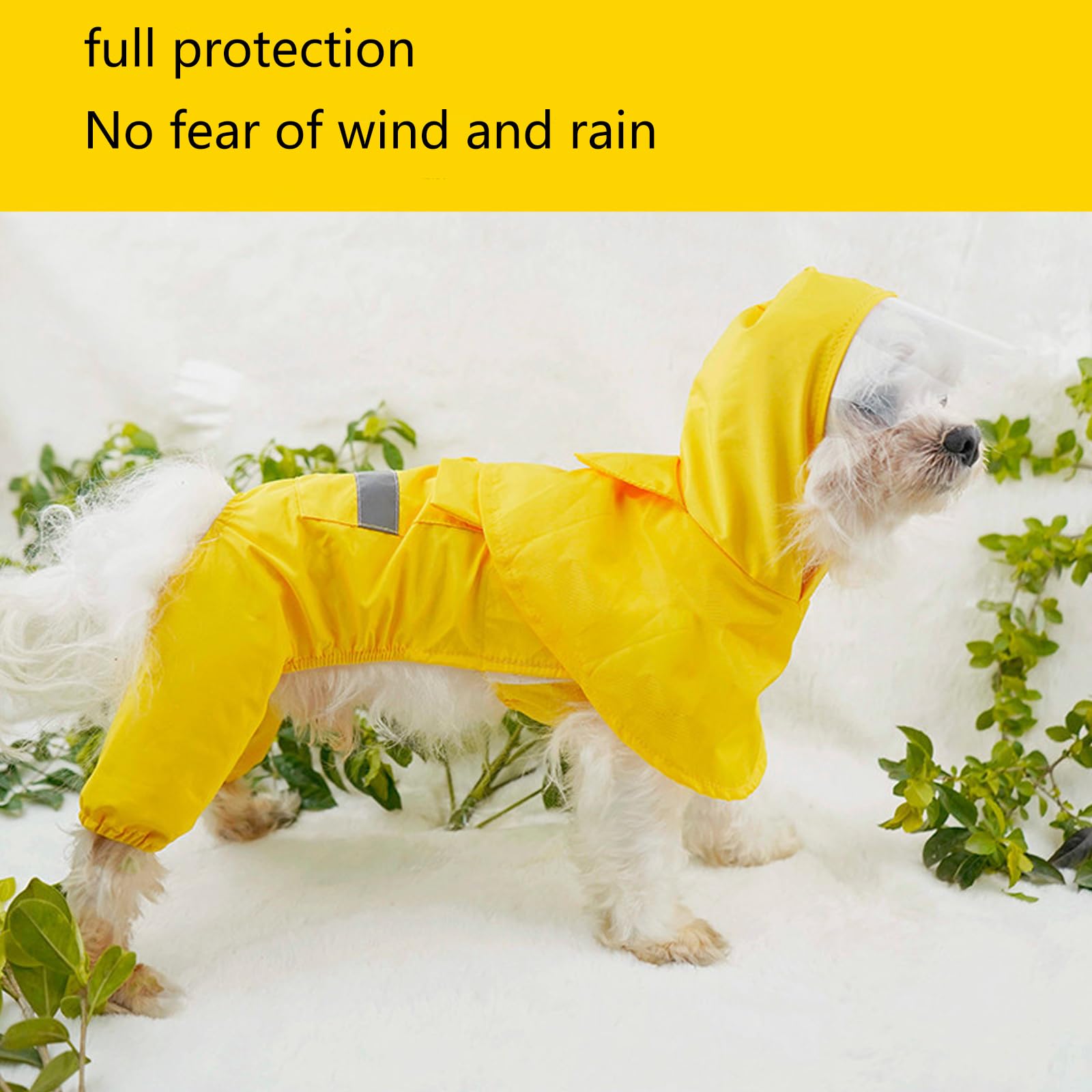 Hunde-Regenmantel, Transparente Kapuze Mit Reflektierenden Streifen – Hunde-Regenmantel, Leicht, Wasserdicht – Mittelgroßer Hunde-Welpen-Regenmantel