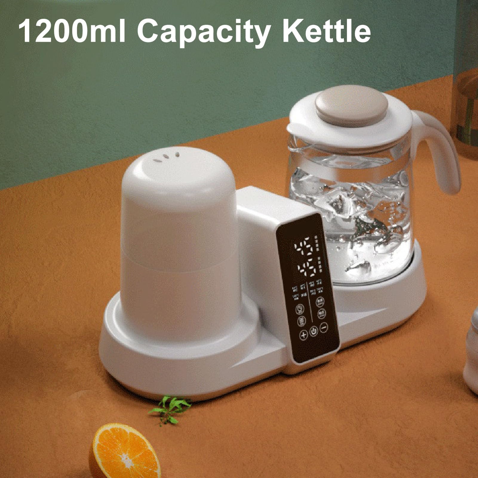Calentador de Biberones con Hervidor de Agua de 40,58 Oz Vaporizador de Biberones Multifuncional Control Inteligente de Temperatura Calentador de Leche para Bebés Olla para