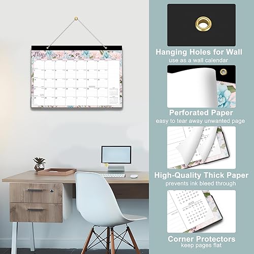 Miniatura 3 de Lbylyhxc Calendario de escritorio 2026-2027, calendario escolar de 18 meses 2026-2027, enero 2026 a junio 2027, calendario mensual de escritorio