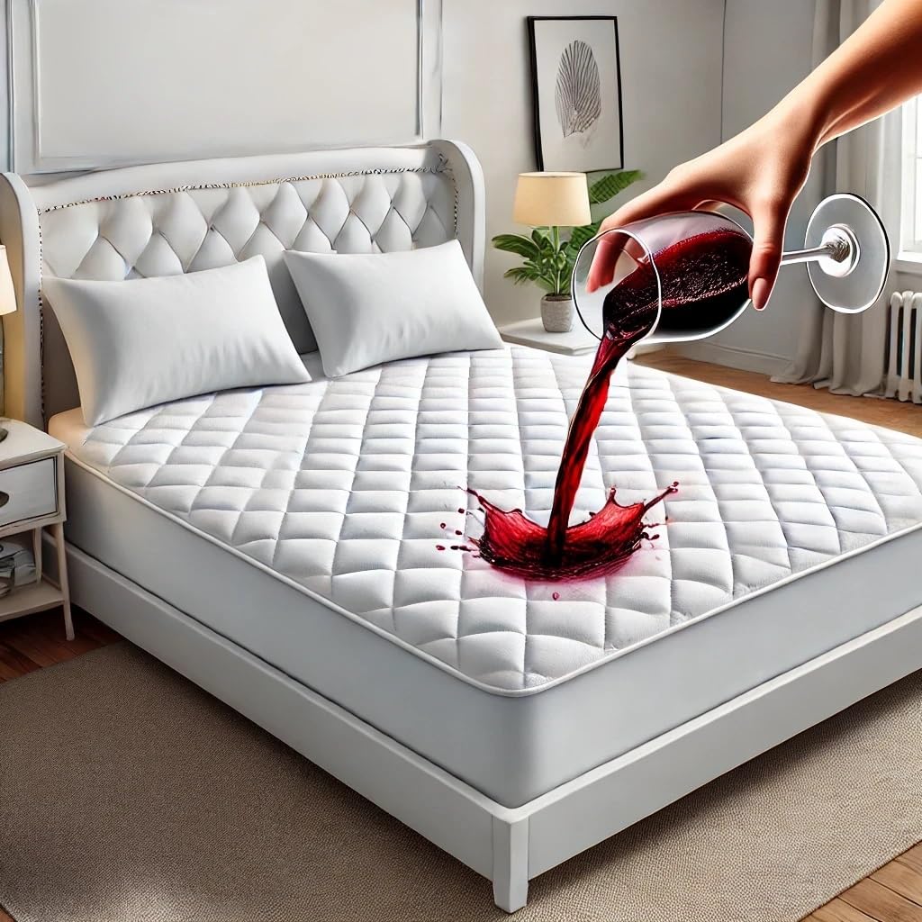 PLANETOID Quilted Waterproof Mattress Protector Super King with Extra Deep Fitted Sheet pr...