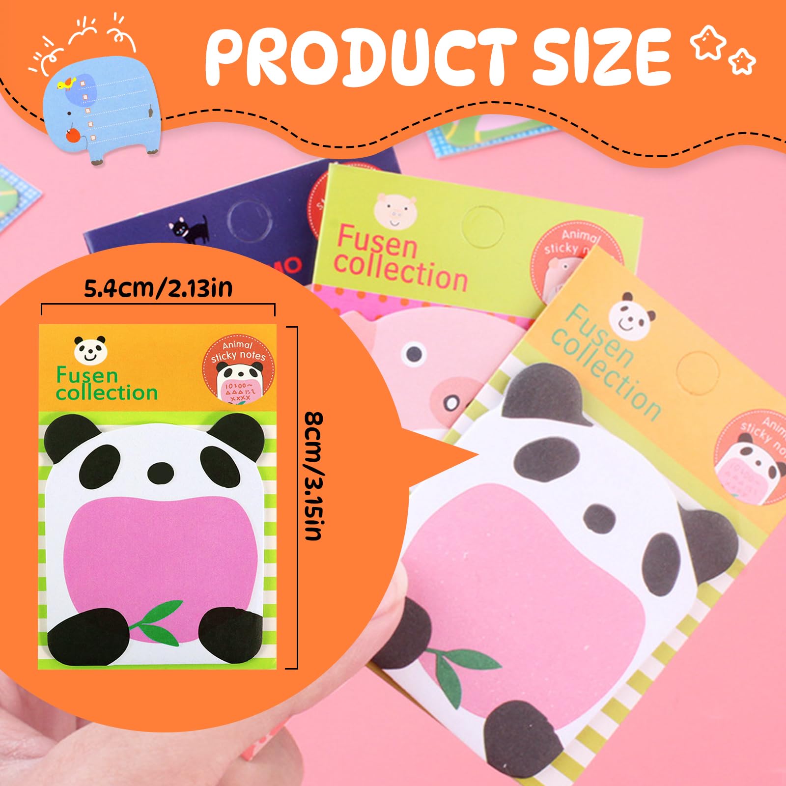 Autocollantes Animales 32 Petits Mignon Notes, 640 Pcs Bloc Notes Adhésives