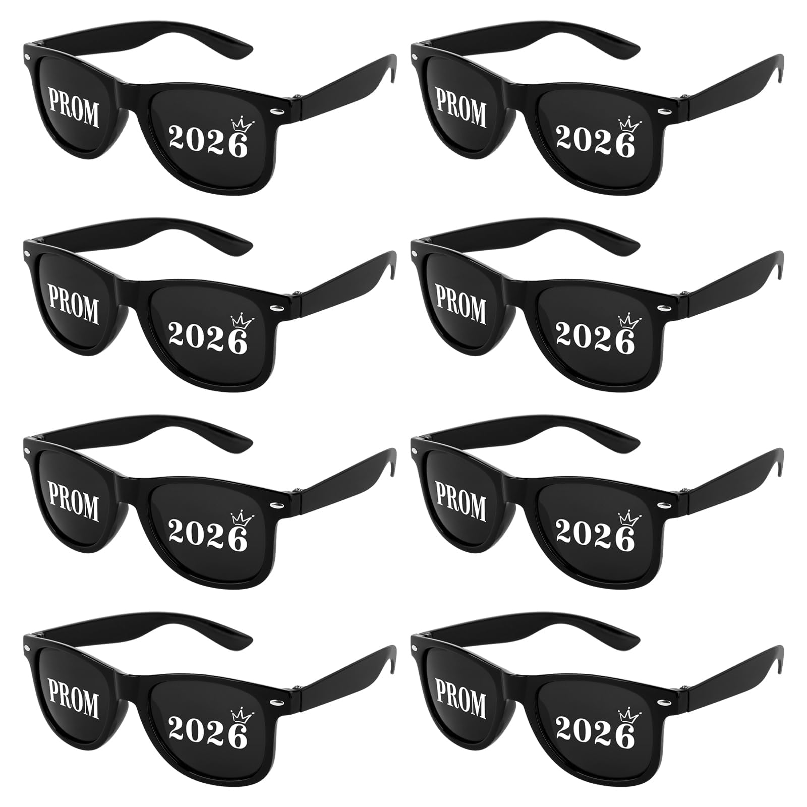DOORIO 8 Pack Prom 2026 Glasses, 2026 Graduation Party Sunglasses Bulk Square Prom Party Favours Graduation Gifts Photo Props for High School College (Square, Black) โ image 1