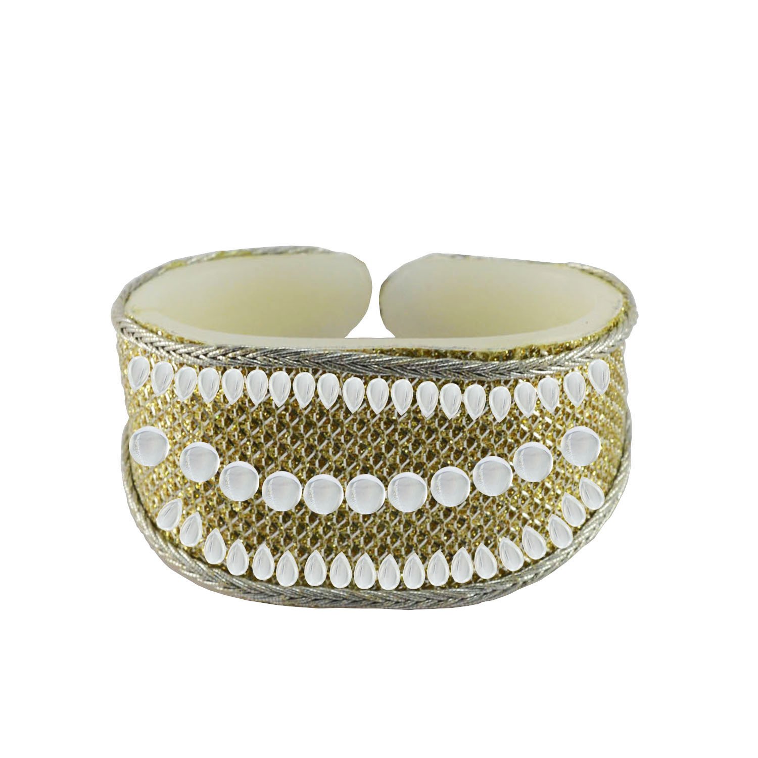 Golden color kundun stud Acrylic Bracelet
