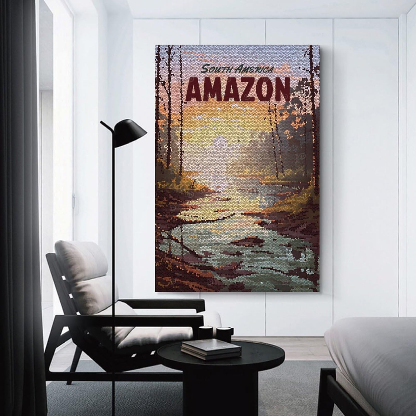 Amazon River Mosaic Hanging Wall Art 12x18inch(30x45cm), for Front Hall, Corridor Or Welcome Spaces, Wall Decor to Refresh Empty Corners