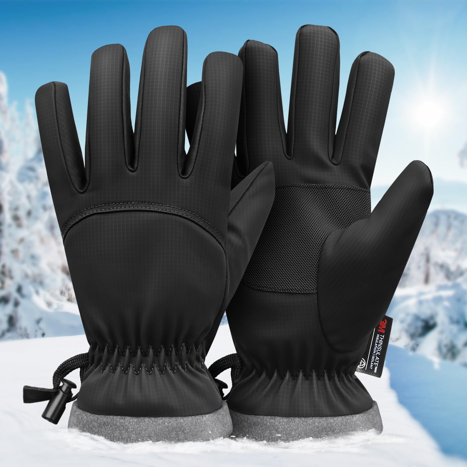 Des gants de ski imperméables d'hiver pour enfants, hommes et femmes - Des gants idéaux pour le froid lors du cyclisme, de la conduite et de la course.