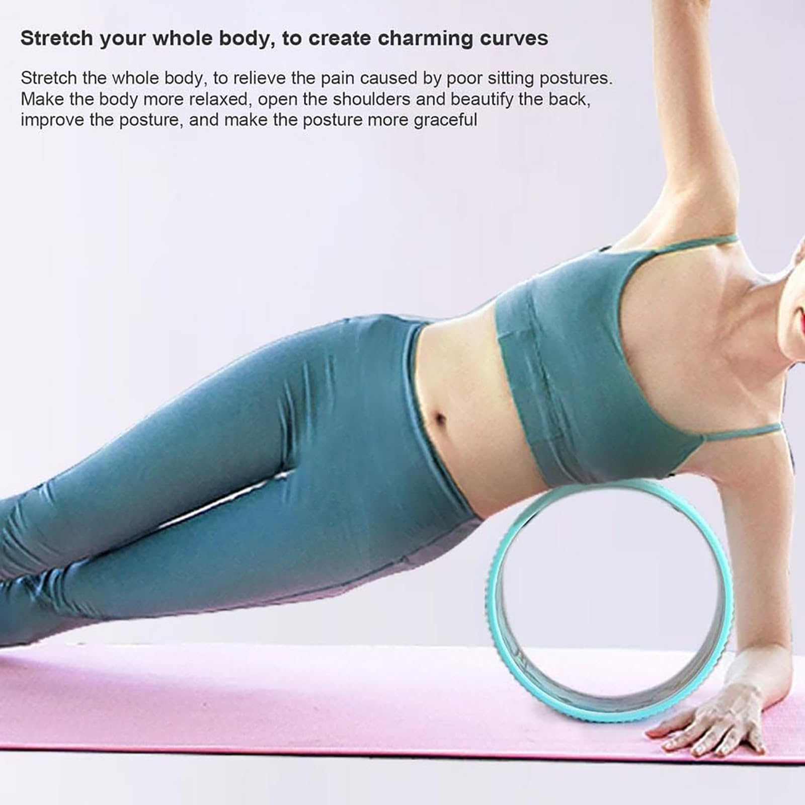 Ruota per yoga per alleviare il mal di schiena e migliorare la postura, rullo per colonna vertebrale per equilibrio, piegamenti della schiena e recupero muscolare, attrezzatura per il fitness a casa