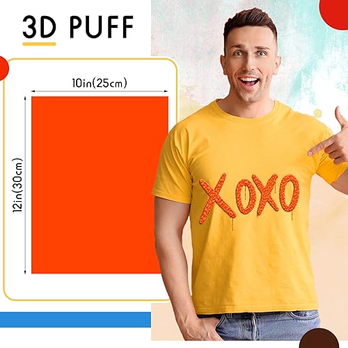 Miniatura 2 de Paquete de 30 hojas de vinilo de transferencia de calor 3D de varios colores, vinilo HTV de 10 x 12 pulgadas, vinilo termotransferible de vinilo