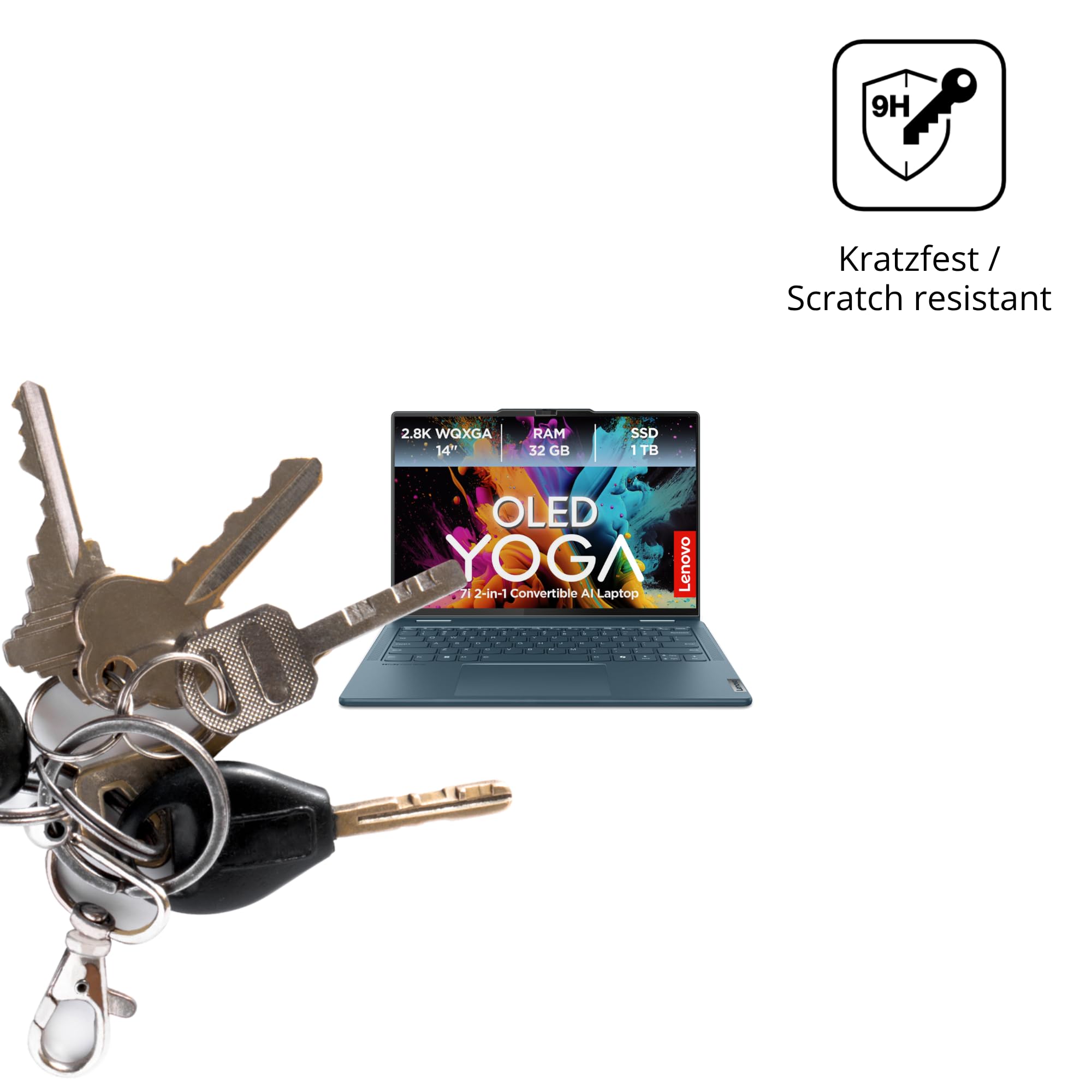 dipos 2x Pellicola Protettiva 9H per Lenovo Yoga 7i 2-in-1 Gen10 14 Zoll | Non si rompe e non si scheggia, non è vero vetro, Anti-Shock, si adatta perfettamente, antigraffio, senza bolle, autoadesiva