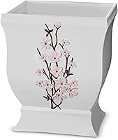 Vista 9 de Creative Scents Vanda - Juego de accesorios de baño blanco con flor de cerezo, juego de 4 dispensadores de jabón de baño floral incluye: dispensador