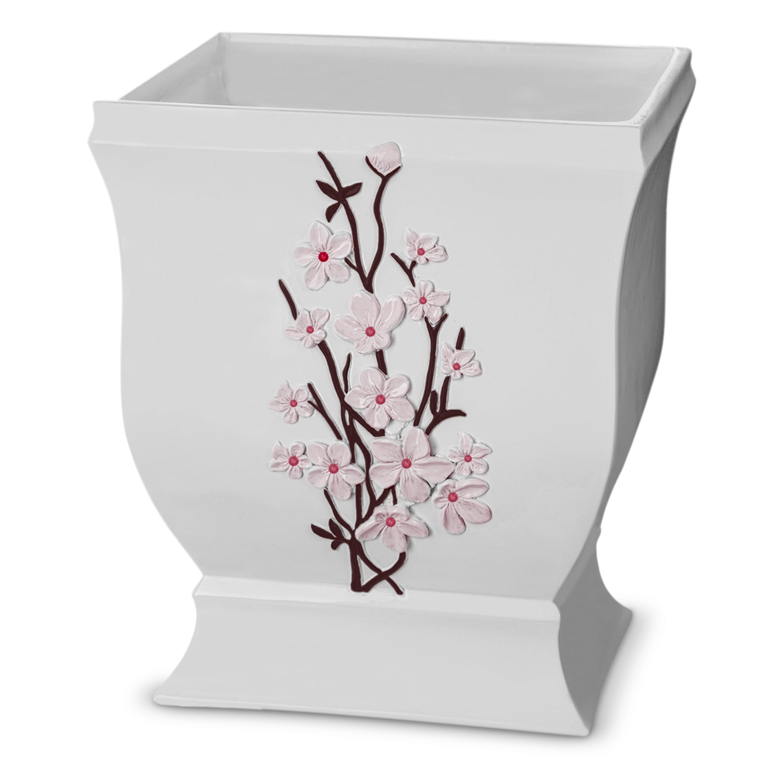 Creative Scents Vanda White Trash Can 1 48 Gal 5 6L - Decorative Designed Wastebasket - Durable Small