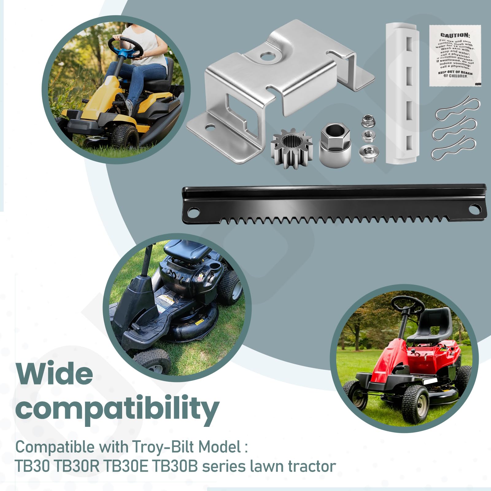 Ohoho 753-11064B 75311064B CR12 Kit de servicio de dirección compatible con cortacésped MTD Columbia CR30 / Cub Cadet CC30 CC30H CC30E Hydro Mini Riders & Craftsman R1000, con brida hexagonal 741