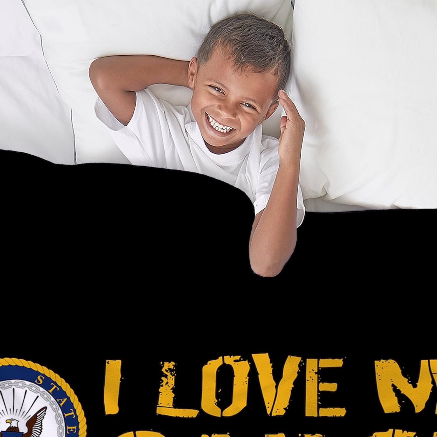 CafePress U.S. Navy: I Love My Sailor (Black) Throw Blanket Super Soft Fleece Plush Throw Blanket, 60"x50"