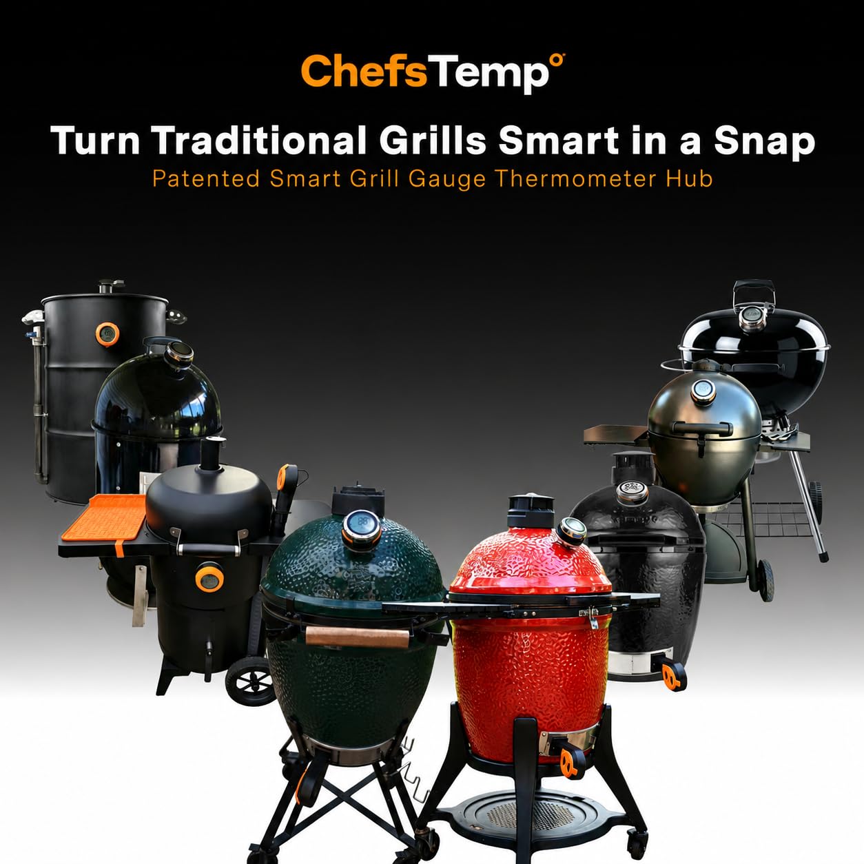 ProTemp S1 Patented Smart Grill Gauge Thermometer Hub Wi-Fi and Bluetooth | for Weber Kamado Joe Grill Smoker Offset Replacement Accessories (Universal Version 3.5"length 0.3"Dia not for Big Green Egg)