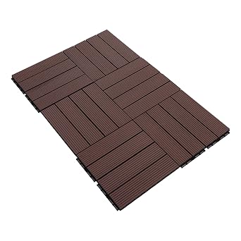 Interlocking Patio Deck Tiles, Interlocking Patio Deck Tiles Outdoor Flooring Corrosion Resistant Shaped Structure Tight Connection for Backyard Straight Grain
