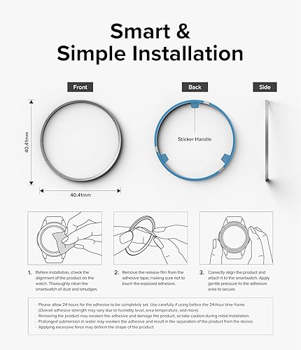 Miniatura 9 de Ringke Estilo de bisel interior elegante marco de acero inoxidable compatible con Samsung Galaxy Watch 6 Classic Case (1.772 pulgadas), protector