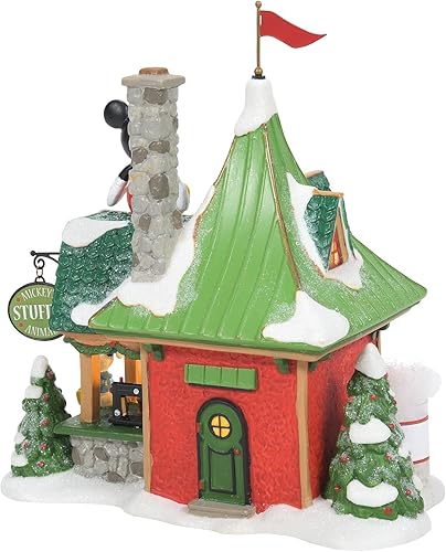 Miniatura 4 de Department 56 North Pole Disney Village Mickey - Edificio iluminado con animales de peluche, 6.34 pulgadas de alto x 3.19 pulgadas de ancho x 5.51