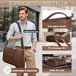 RAINSMORE Sac de messager en cuir 15.6 Sac d'ordinateur portable de pouce pour hommes Vintage mallette Grand sac d'informatique Sac Satchel Sac de travail